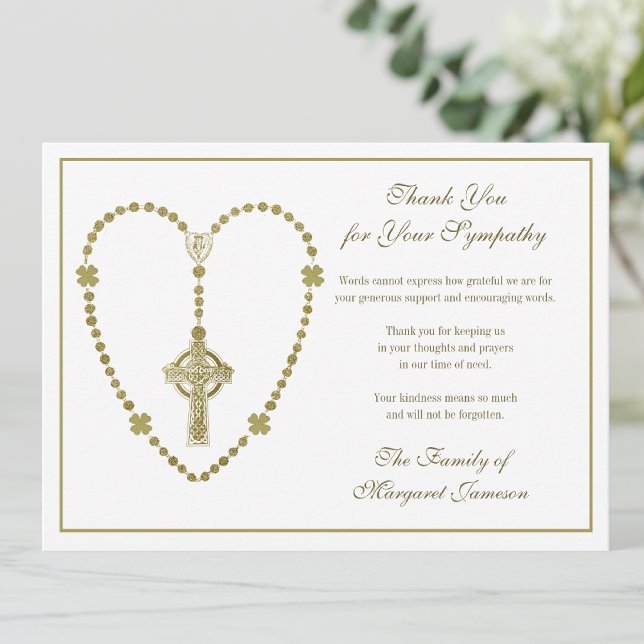 Tarjeta De Agradecimiento Gracias por la simpatía de los funerales de la Cru (Subido por el creador)