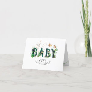 Tarjeta De Agradecimiento Gracias por la vegetación tropical de Baby Shower