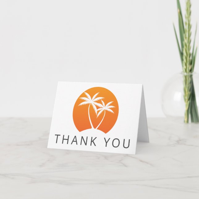 Tarjeta De Agradecimiento Gracias Por Las Palmeras Tropicales Que Se Mueven (Anverso)