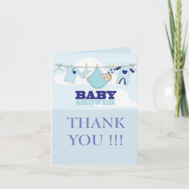TARJETA DE AGRADECIMIENTO GRACIAS POR LLUVIA DE BEBÉ AZUL
