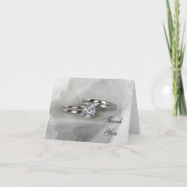 Tarjeta De Agradecimiento Gracias por los anillos de boda en gris
