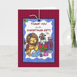 Tarjeta De Agradecimiento Gracias por los Navidades Gift-Lion y Lamb