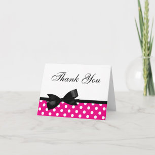 Tarjeta De Agradecimiento Gracias por los puntos rosados de polka de los Bla