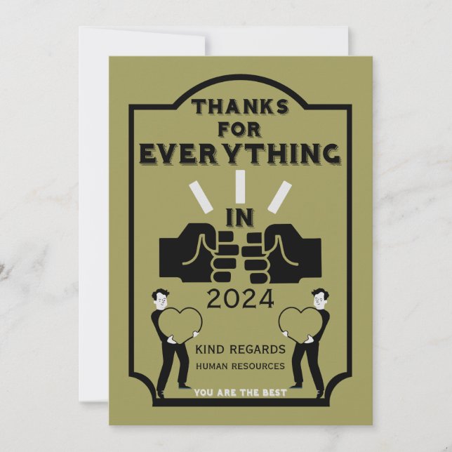 Tarjeta De Agradecimiento Gracias Por Los Recursos Humanos (Anverso)