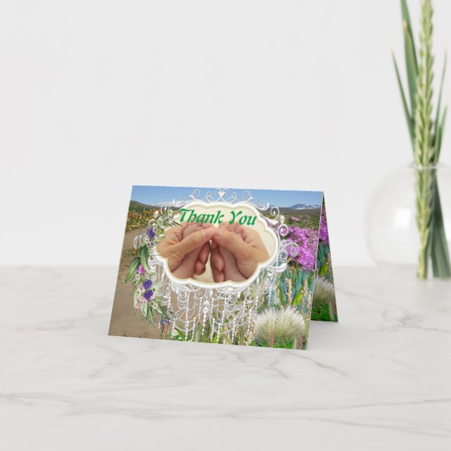 Tarjeta De Agradecimiento Gracias por los regalos de Baby Shower de primaver (Anverso)