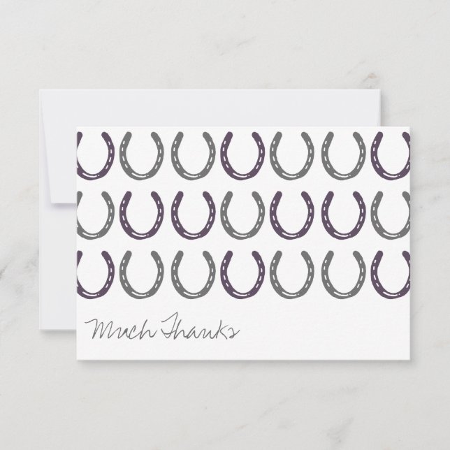 Tarjeta De Agradecimiento Gracias por los zapatos ecuestres de caballos (Anverso)