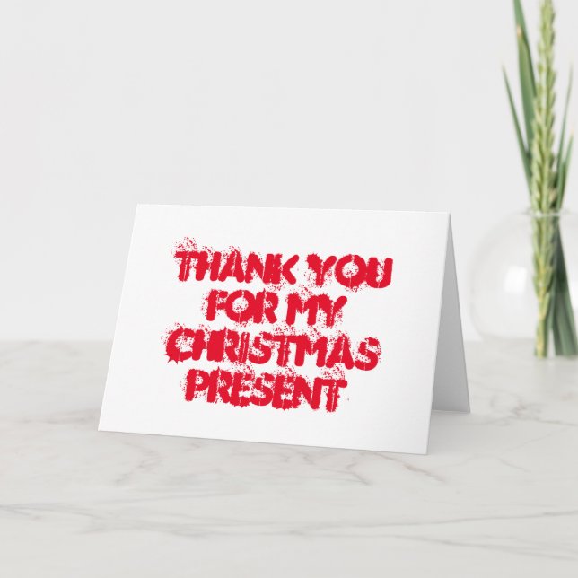 Tarjeta De Agradecimiento Gracias por mi regalo de Navidad (Anverso)