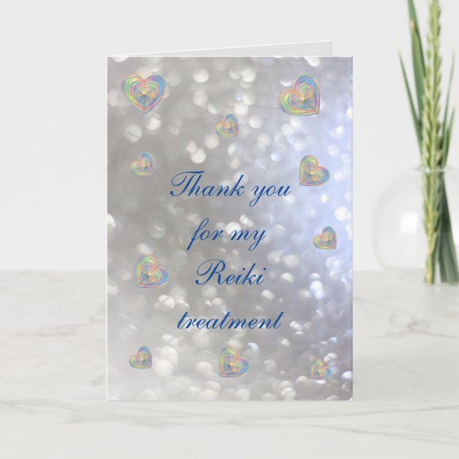 Tarjeta De Agradecimiento Gracias por mi tratamiento de Reiki (Anverso)