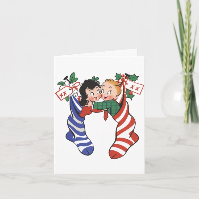 Tarjeta De Agradecimiento Gracias por Navidad Vintage (Anverso)