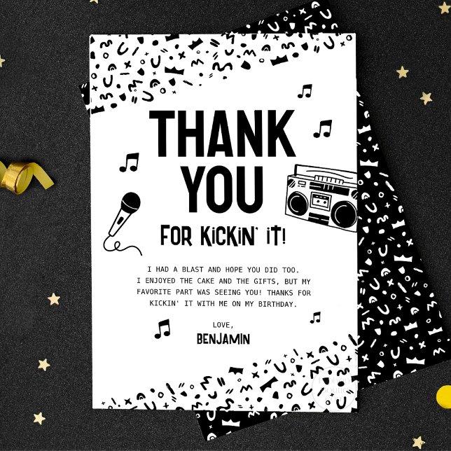Tarjeta De Agradecimiento Gracias por patearlo conmigo 90s Hip Hop (Subido por el creador)