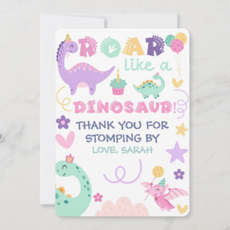 Tarjeta De Agradecimiento Gracias Por Pisotear Cumpleaños De Niños Dinosauri