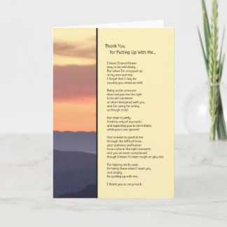 Tarjeta De Agradecimiento Gracias por ponerse conmigo