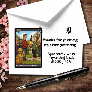 Tarjeta De Agradecimiento Gracias por recoger después de su perro