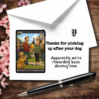 Tarjeta De Agradecimiento Gracias por recoger después de su perro