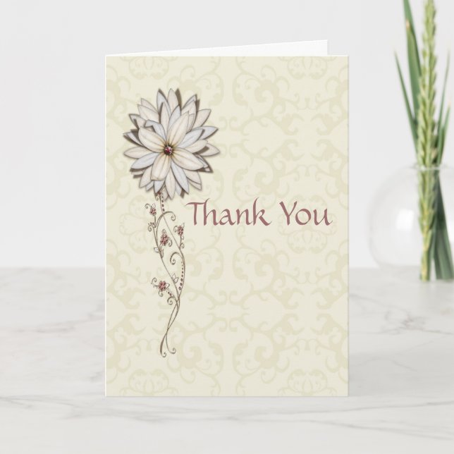 Tarjeta De Agradecimiento Gracias por regalos con diseño floral elegante (Anverso)