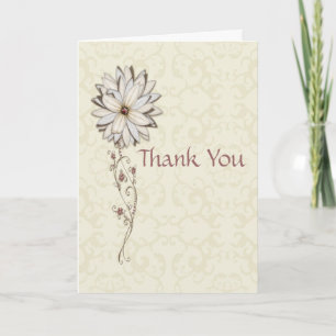 Tarjeta De Agradecimiento Gracias por regalos con diseño floral elegante