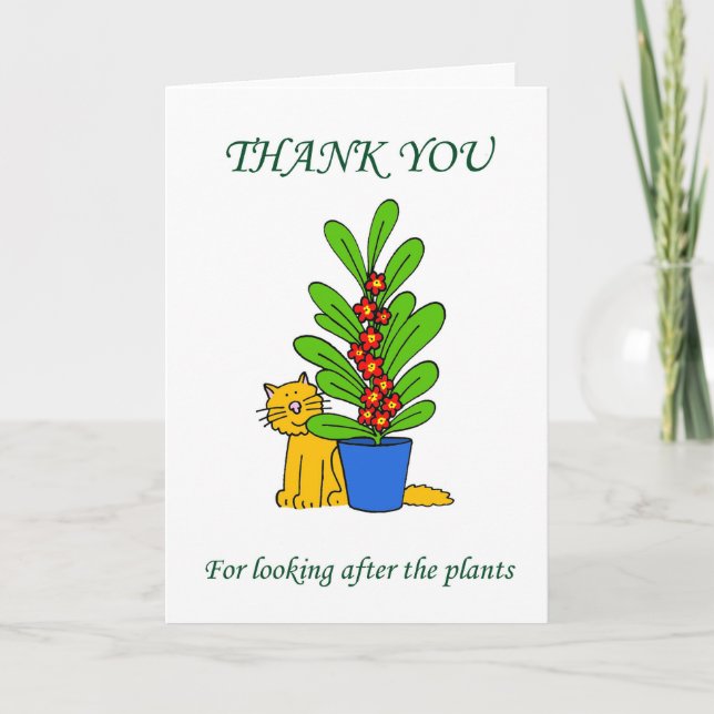 Tarjeta De Agradecimiento Gracias por regar las plantas (Anverso)