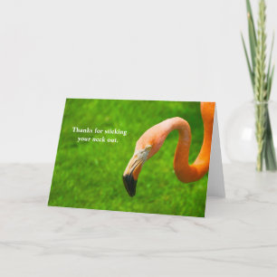 Tarjeta De Agradecimiento Gracias por sacarte el cuello - Flamingo