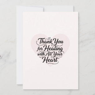 Tarjeta De Agradecimiento Gracias por sanar con todo su corazón Doctor