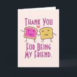 Tarjeta De Agradecimiento Gracias Por Ser Mi Amigo<br><div class="desc">"Gracias por ser mi amigo" amistad gracias tarjeta de felicitación</div>