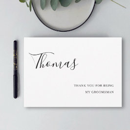 Tarjeta De Agradecimiento gracias por ser mi boda groomsman moderno