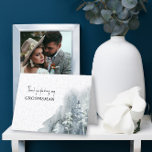 Tarjeta De Agradecimiento Gracias por ser mi bosque de nieve Groomsman<br><div class="desc">Selva de nieve acuarela, tarjeta de agradecimiento, especialmente para sus Groomsmen - o puede editar si es para el Mejor Hombre, el Anillo, etc. El diseño tiene una paleta de colores azul polvoriento, azul pizarra, gris azul y blanco. Está personalizado con letras modernas manuscritas y una tipografía elegante clásica. Perfecto...</div>
