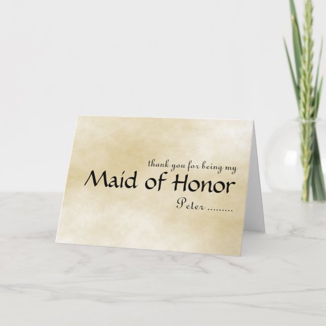 Tarjeta De Agradecimiento Gracias por ser mi dama de honor (Anverso)