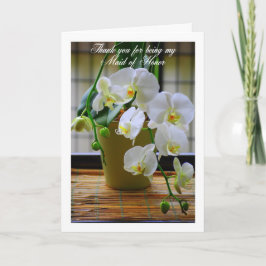 Tarjeta De Agradecimiento Gracias por ser mi dama de honor? Orquídea blanca