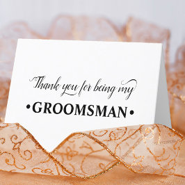 Tarjeta De Agradecimiento Gracias por ser mi fiesta de bodas Groomsman