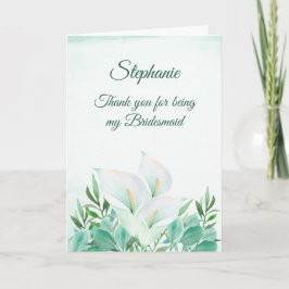 Tarjeta De Agradecimiento Gracias Por Ser Mi Novia White Calla Lily