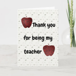 Tarjeta De Agradecimiento Gracias por ser mis manzanas del rojo del mosaico