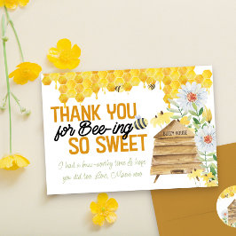 Tarjeta De Agradecimiento Gracias por ser tan dulce panecillo de abeja
