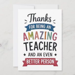Tarjeta De Agradecimiento Gracias por ser un profesor increíble