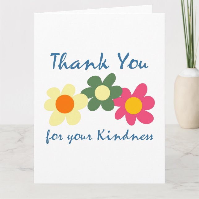 Tarjeta De Agradecimiento Gracias por su amabilidad. (Anverso)