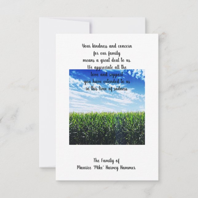 Tarjeta De Agradecimiento Gracias por su amabilidad (Anverso)