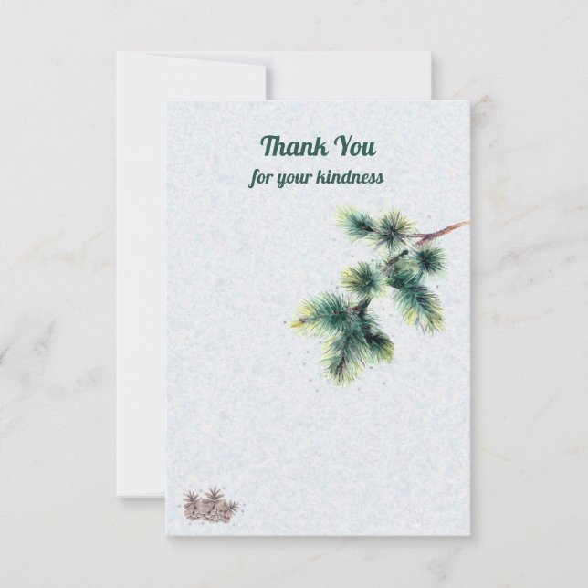 Tarjeta De Agradecimiento Gracias por su amabilidad Pinecones Conifer Card (Anverso)