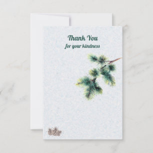 Tarjeta De Agradecimiento Gracias por su amabilidad Pinecones Conifer Card