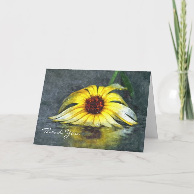 Tarjeta De Agradecimiento Gracias Por Su Apoyo Daisy In Rain (Anverso)
