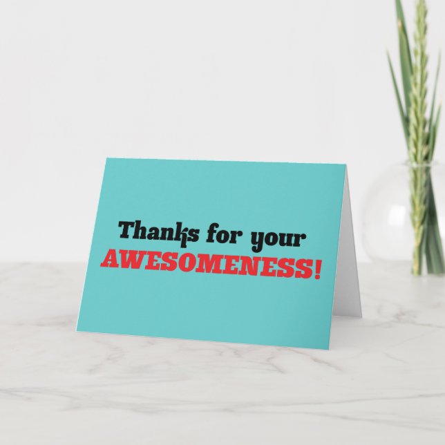 Tarjeta De Agradecimiento ¡Gracias por su awesomeness! (Anverso)