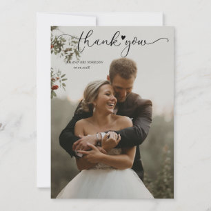 Tarjeta De Agradecimiento Gracias por su boda sencillo y moderno