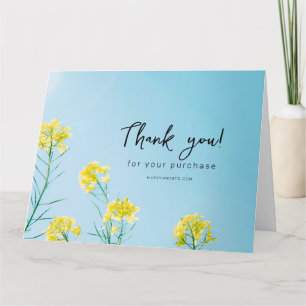 Tarjeta De Agradecimiento Gracias por su compra Paquete de negocio floral