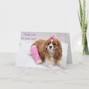 Tarjeta De Agradecimiento Gracias por su cuidado King Charles Spaniel