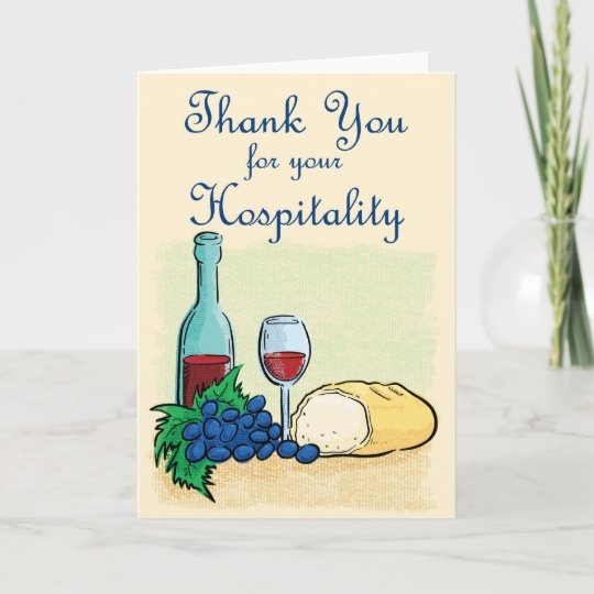 Tarjeta De Agradecimiento Gracias por su hospitalidad  Zazzle.es