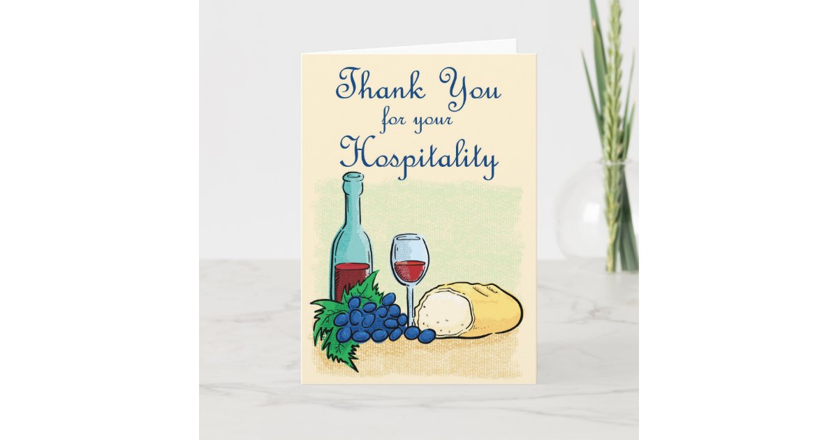 Tarjeta De Agradecimiento Gracias por su hospitalidad | Zazzle.es