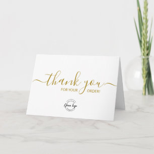 Tarjeta De Agradecimiento Gracias por su logotipo de negocio orden