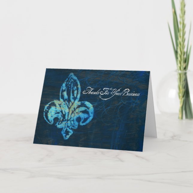 Tarjeta De Agradecimiento Gracias por su negocio fleur-de-lis (Anverso)