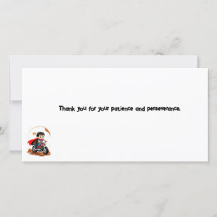 Tarjeta De Agradecimiento Gracias por su paciencia y perseverancia.
