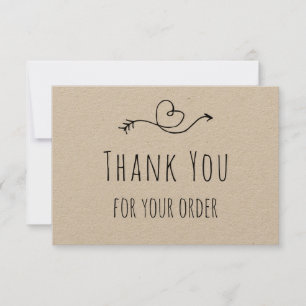 Tarjeta De Agradecimiento Gracias por su pedido en Kraft Paper