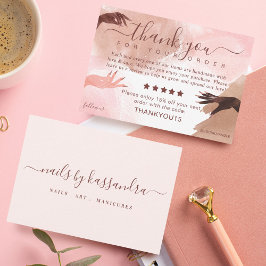 Tarjeta De Agradecimiento Gracias por su revisión de negocios de arte de uña