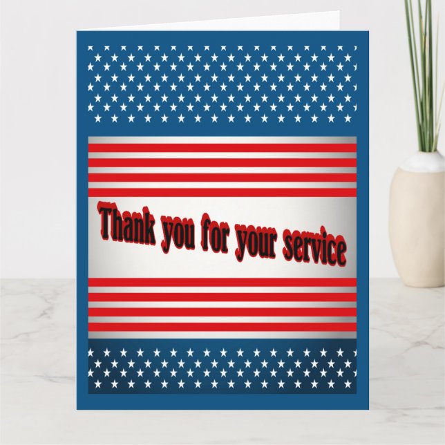 Tarjeta De Agradecimiento Gracias por su servicio (Anverso)